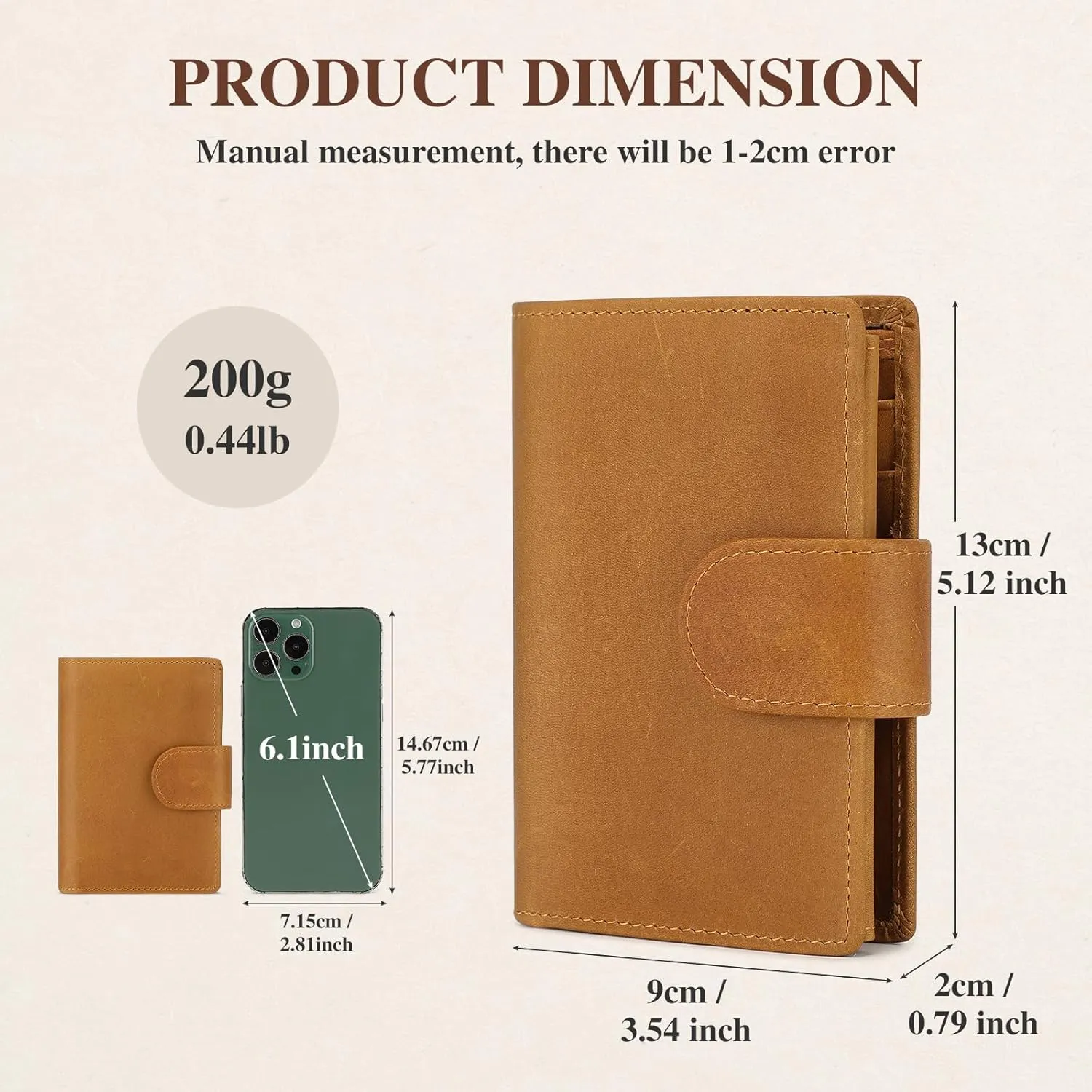 BAIGIO Genuine Leather Wallets for Men Trifold Wallet Card Holder Men Wallet RFID Blocking Coin Pocket