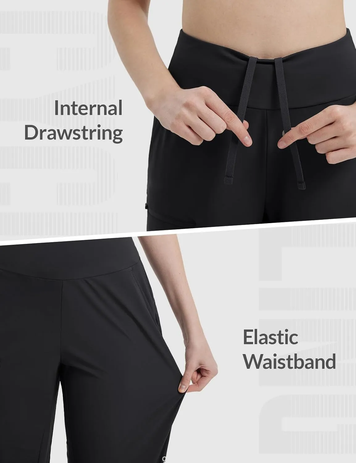 baleaf Women's 14'' Long Shorts Knee Length Capris Quick Dry Lightweight Cargo Hiking Cycling Zipper Pockets UPF 50 