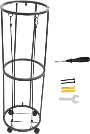 Ball Storage Rack Rolling Basketball Holder Metal Sports Ball Rack Lockable Ball Organizer for Basketball Soccer Volleyball