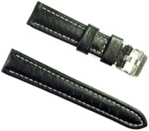 Banda Wyoming Buffalo Leather Chronograph Sport PANERAI BREITLING Watch Band Style Design-Real Italian Calf LEATHER-22 mm Black Color