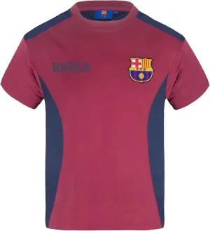 Barcelona FC Official Soccer Gift Mens Poly Training Kit T-Shirt