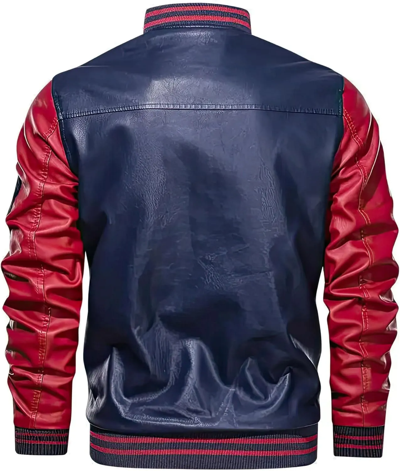 Baseball Coat Ma1 Bomber Jacket Arri Men's Color Blocking Genuine Leather Jackets