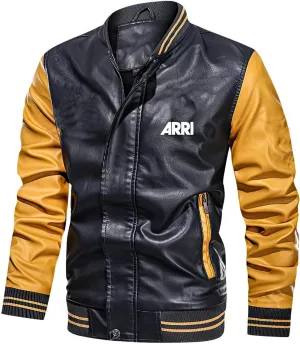 Baseball Coat Ma1 Bomber Jacket Arri Men's Color Blocking Genuine Leather Jackets