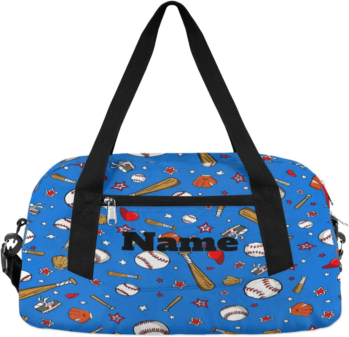 Baseball Custom Name Kids Duffel Bags Personalized Customized Sports Gym Bag Girls Dance Bag Tote Overnight Weekender Sleepover Carry On Travel Bag for Boys Girls