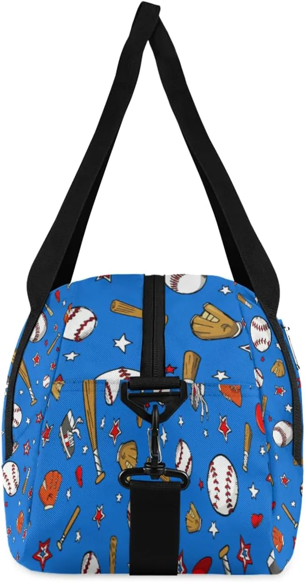Baseball Custom Name Kids Duffel Bags Personalized Customized Sports Gym Bag Girls Dance Bag Tote Overnight Weekender Sleepover Carry On Travel Bag for Boys Girls
