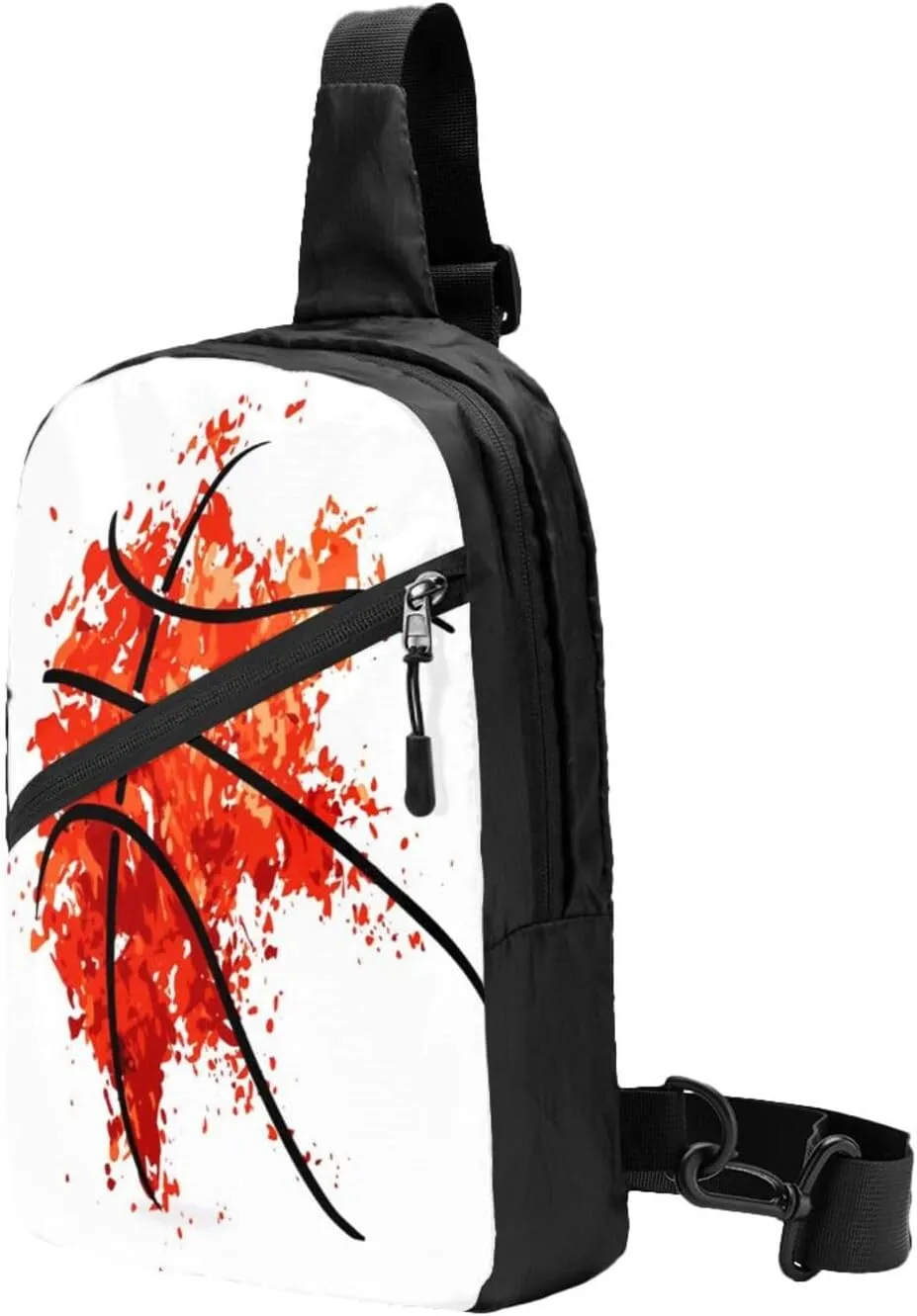 Basket Basketball Sling Bag for Men Women, Small Crossbody Sling Backpack Shoulder Chest Bag, Anti Theft Travel Hiking Sports