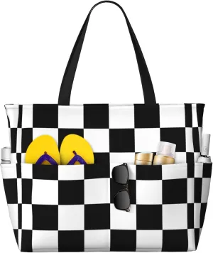 Beach Bag for Women Ladies, Extra Large Waterproof Gym Pool Swim Zipper Tote Bag for Weekender Travel