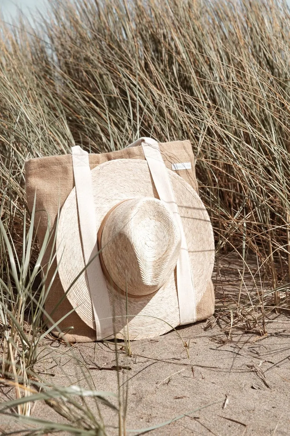 Beach Bag - Large Woven Beach Tote Bag - Boho Chic Travel Tote Bag With Hat Holder