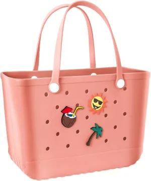 Beach Bag Rubber Beach Tote Bag- Rubber Tote Bags Waterproof Handbag for Women, Extra Large Travel Bag for Pool Boat Sports