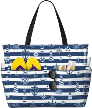 Beach Tote Bag for Women Beach Bag Waterproof and Sandproof Tote Bag with Wet Bag Large Travel Bag for Weekend Travel