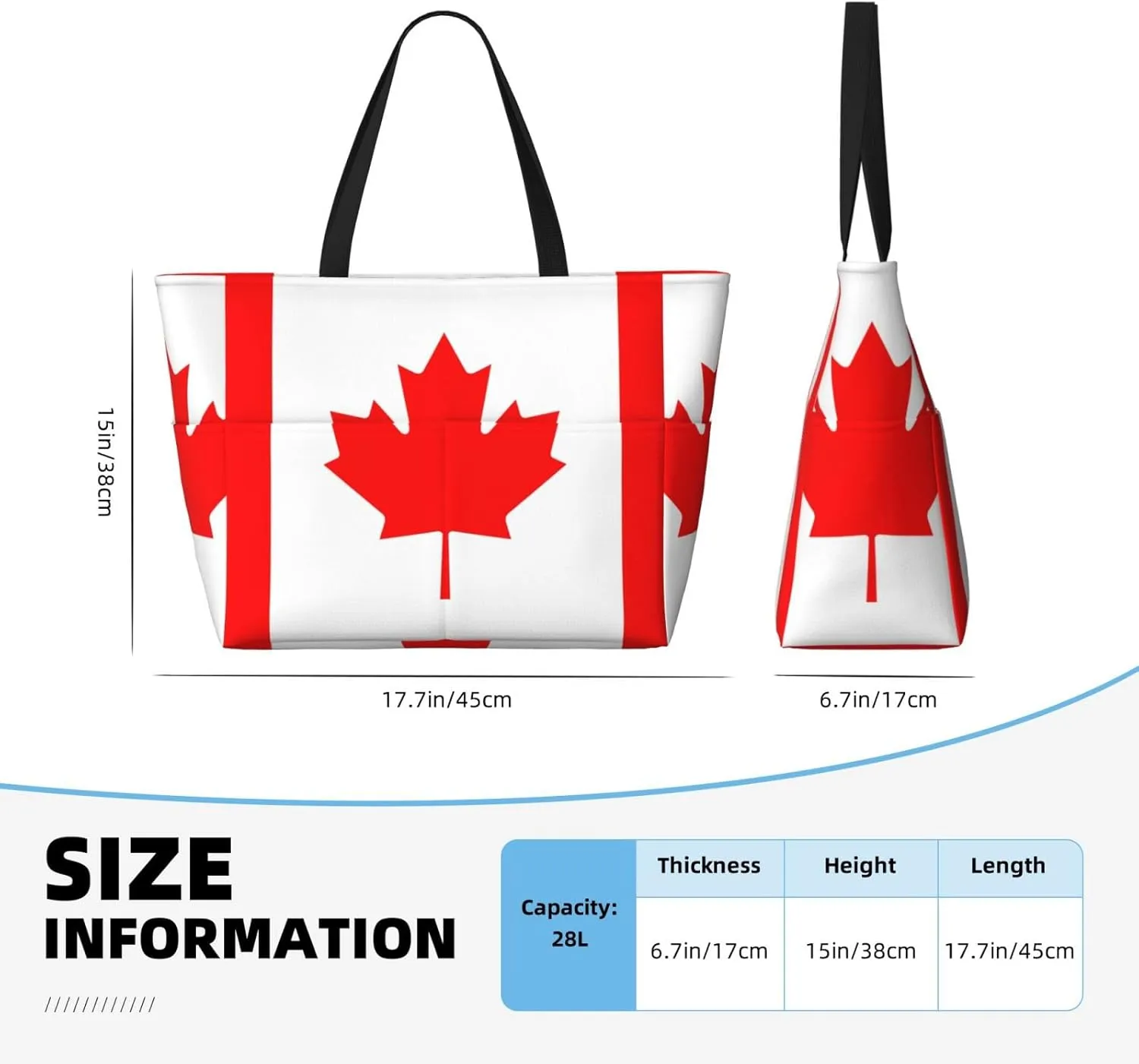 Beach Tote Pool Bags for Women-Cute Flag Day Large Gym Grocery Tote Travel Towel Bag Handbags,7 Pockets, Zipper