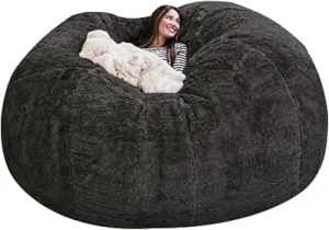 Bean Bag,Big Huge Giant Bean Bag Chair for Adults, (No Filler) Bean Bag Chair for Adults Kids Comfy Fluffy Giant Round Beanbag Lazy Sofa Cover- Machine Washable Covers, Double Stitched Seams