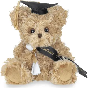 Bearington Collection Ken Grats Graduation Plush Teddy Bear Stuffed Animal, Black Cap, 7 Inch
