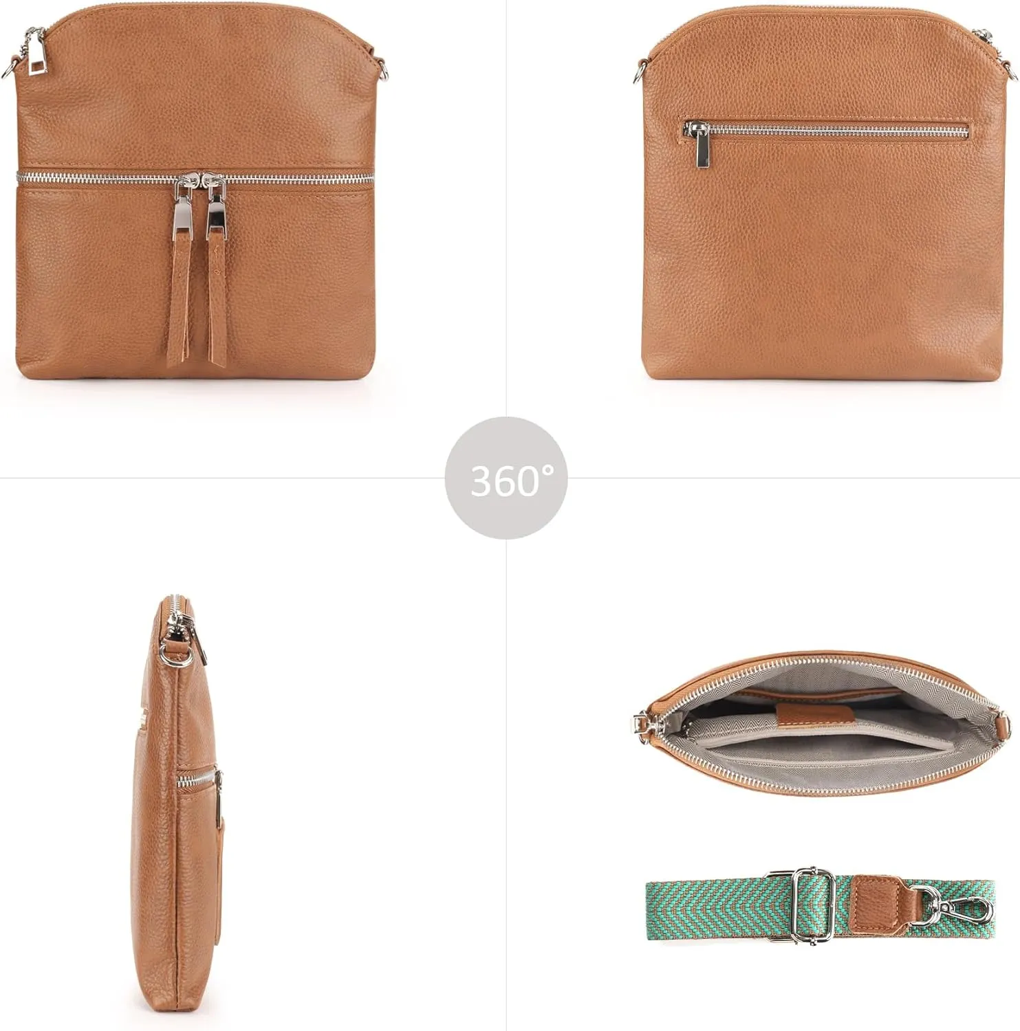 befen Genuine Leather Small Crossbody Purses for Women Travel Cross Body Bags Lightweight with Adjustable Shoulder Strap