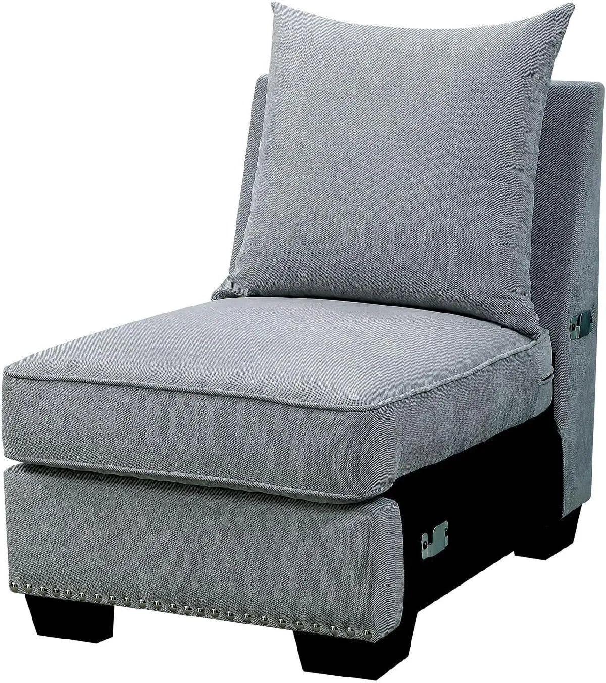 Benzara , Gray Skyler II Traditional Armless Chair Finish