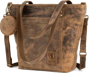 BERLINER BAGS Vintage Genuine Leather Tote Bag Verona, Handbag, Large Shopper, Work Bag for Women
