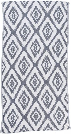 Bersuse 100% Cotton Zipolite Turkish Towel Beach Towel Bath Towel Dual Layer Peshtemal Beach Blanket Beach Essentials - 37x70 Inches, Dark Blue