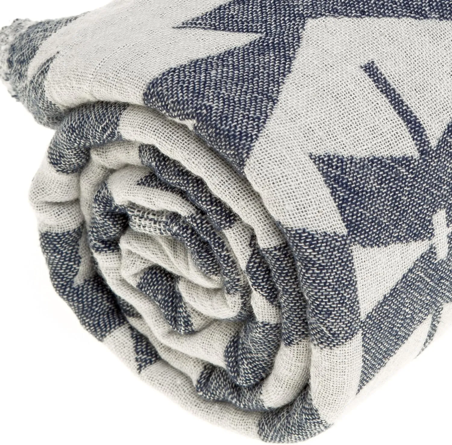 Bersuse 100% Cotton Zipolite Turkish Towel Beach Towel Bath Towel Dual Layer Peshtemal Beach Blanket Beach Essentials - 37x70 Inches, Dark Blue