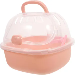 BESPORTBLE Small Pet Carrier Hamster Travel Container Half-View Hamster Cage Handle Design Stylish Outdoor Carrier for Rats