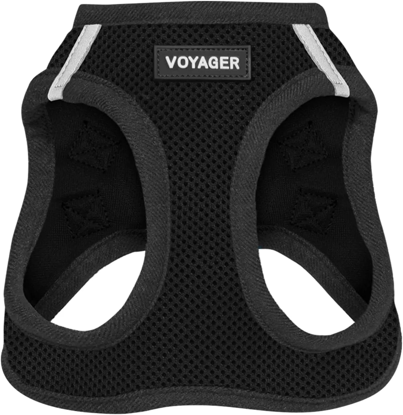 Best Pet Supplies Voyager Step-in Air Dog Harness - All Weather Mesh, Reflective, No Pull Harness for Small, Medium Dogs, Cats - Secure with Hook & Loop Fastener, Buckle, Double D-Rings - Black, M