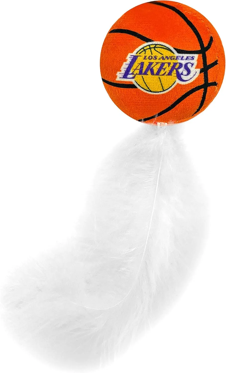 Best Plush CAT Toy - NBA LA Lakers Complete Set of 3 Piece Cat Toys Filled with Fresh Catnip. Includes: 1 Jersey Cat Toy, 1 Basketball Cat Toy with Feathers & 1#1 Fan Cat Toy. Beautiful Team Logos