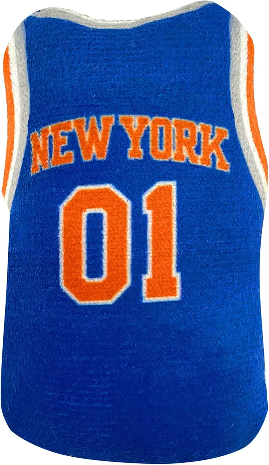 Best Plush CAT Toy NBA New York Knicks Complete Set of 3 Piece Cat Toys Filled with Fresh Catnip. Includes: 1 Jersey Cat Toy, 1 Basketball Cat Toy with Feathers & 1#1 Fan Cat Toy. Beautiful Team Logo