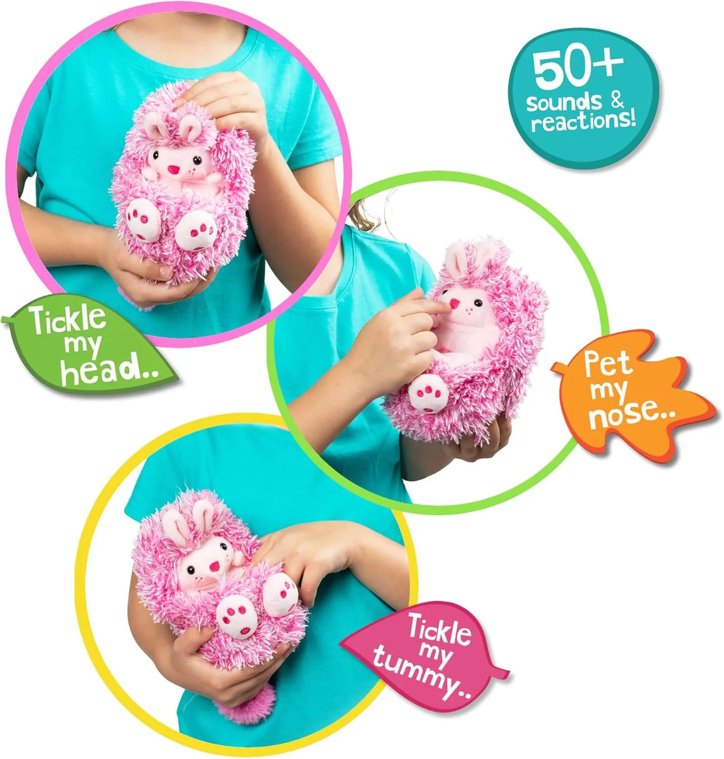 Bibi The Bunny - Interactive, Animated, Talking, Giggling Toy Pet, Over 50 Sounds, 5" Plush - New 2023 - Best Birthday Toy Gifts for Boys and Girls