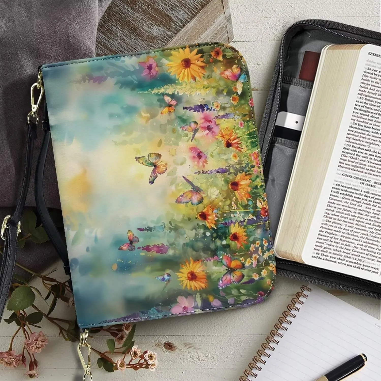 Bible Cover Case for Women Men Leather Bible Accessories Women Men Bible Bags for Women Men Tote