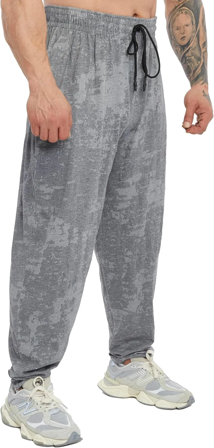 BIG SAM SPORTSWEAR COMPANY Men's Baggy Sweatpants with Pockets, Comfort Design Bodybuilding Muscle Pants