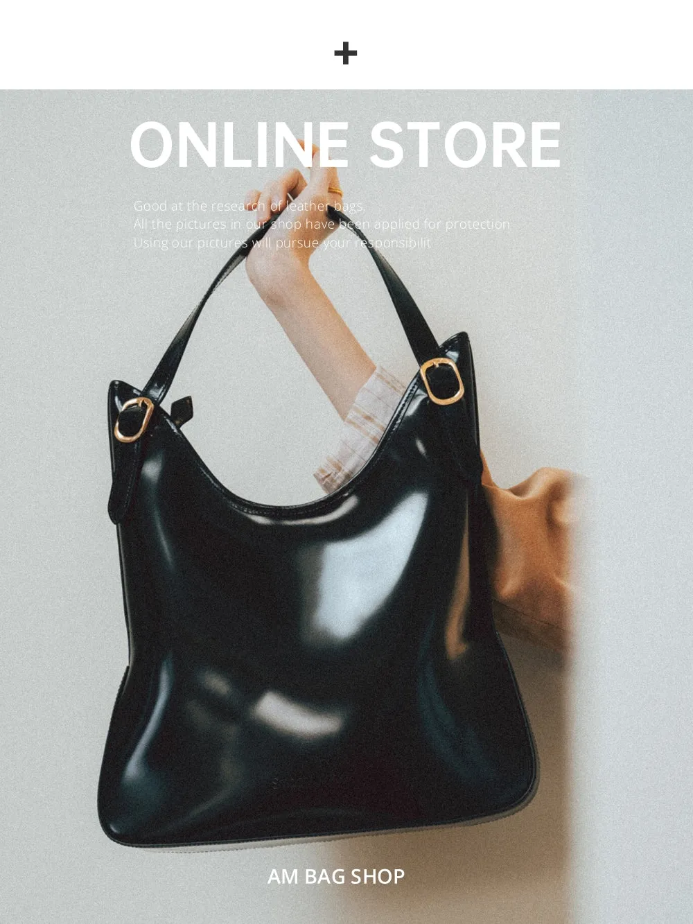 Black Glossy Handbag