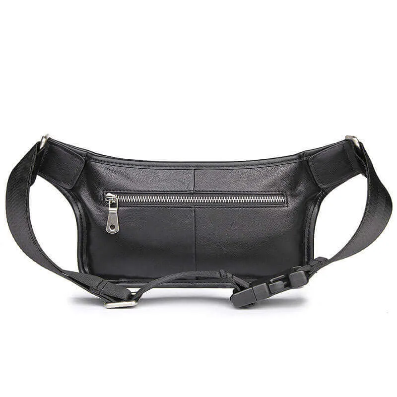 Black Leather Waist Bag | Multi-Functional Bum Bag NZ