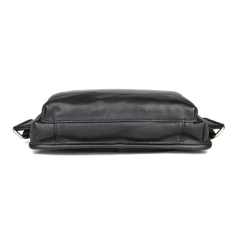 Black Leather Waist Bag | Multi-Functional Bum Bag NZ