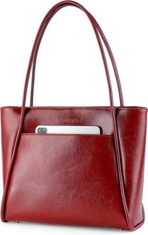 Blofinche Genuine Leather Purses for Women Real Tote Shoulder Handbag Bag Vintage Grace Style for Work Ladies Laptop Travel