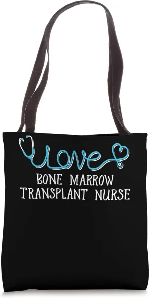 Bone Marrow Transplant Nurse Graphic - Stethoscope scripted Tote Bag