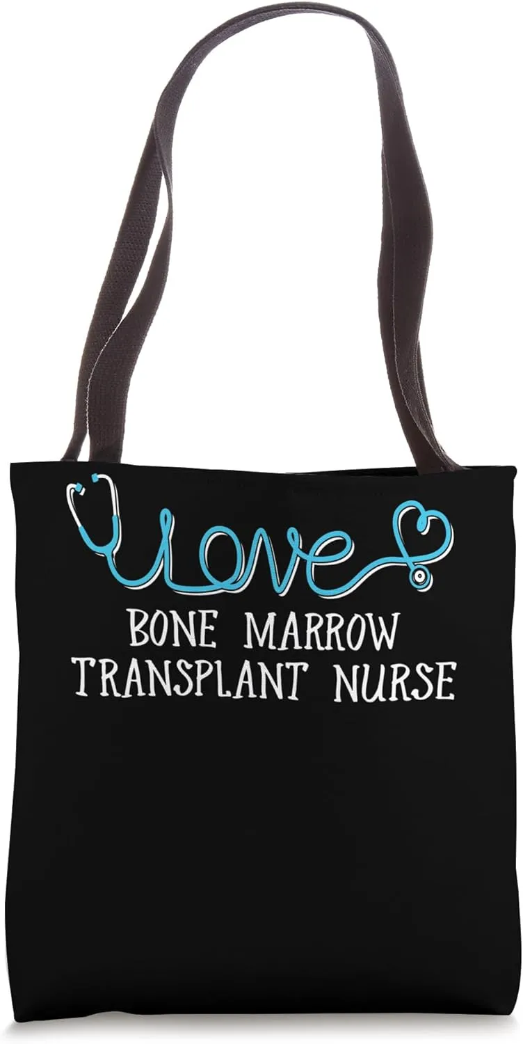 Bone Marrow Transplant Nurse Graphic - Stethoscope scripted Tote Bag