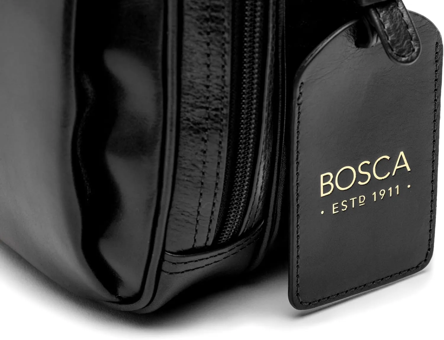 Bosca Old Leather Messenger Bag, Vintage Style Laptop Briefcase for Men, Multiple Pockets, Ideal for Office & Travel