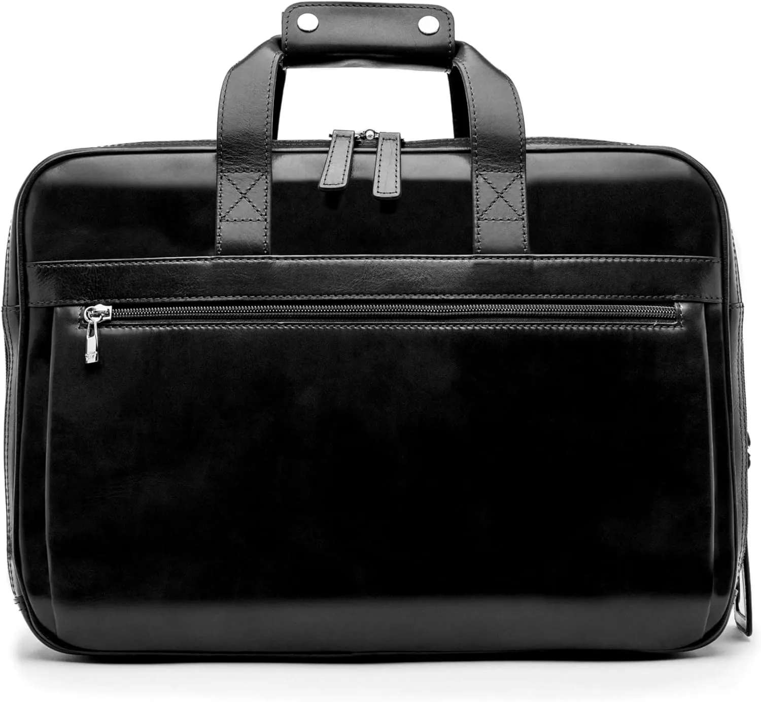 Bosca Old Leather Messenger Bag, Vintage Style Laptop Briefcase for Men, Multiple Pockets, Ideal for Office & Travel