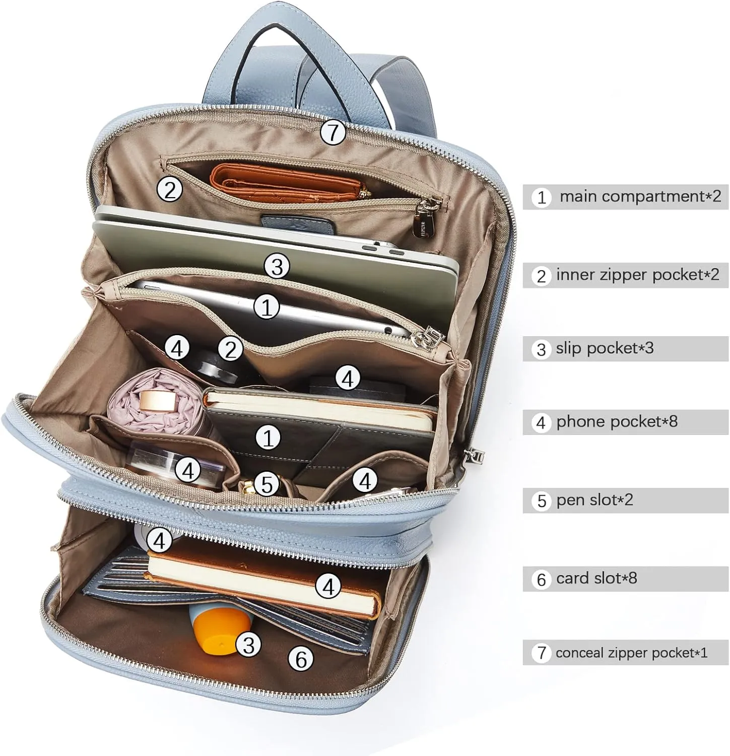 BOSTANTEN Genuine Leather Backpack Purse Casual College Travel Bags for Women