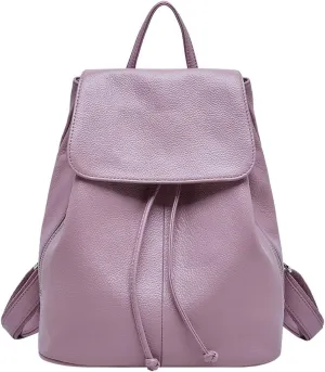 BOYATU Leather Backpack Purse for Women - Elegant Ladies Genuine Leather Travel Shoulder Bag Handbag