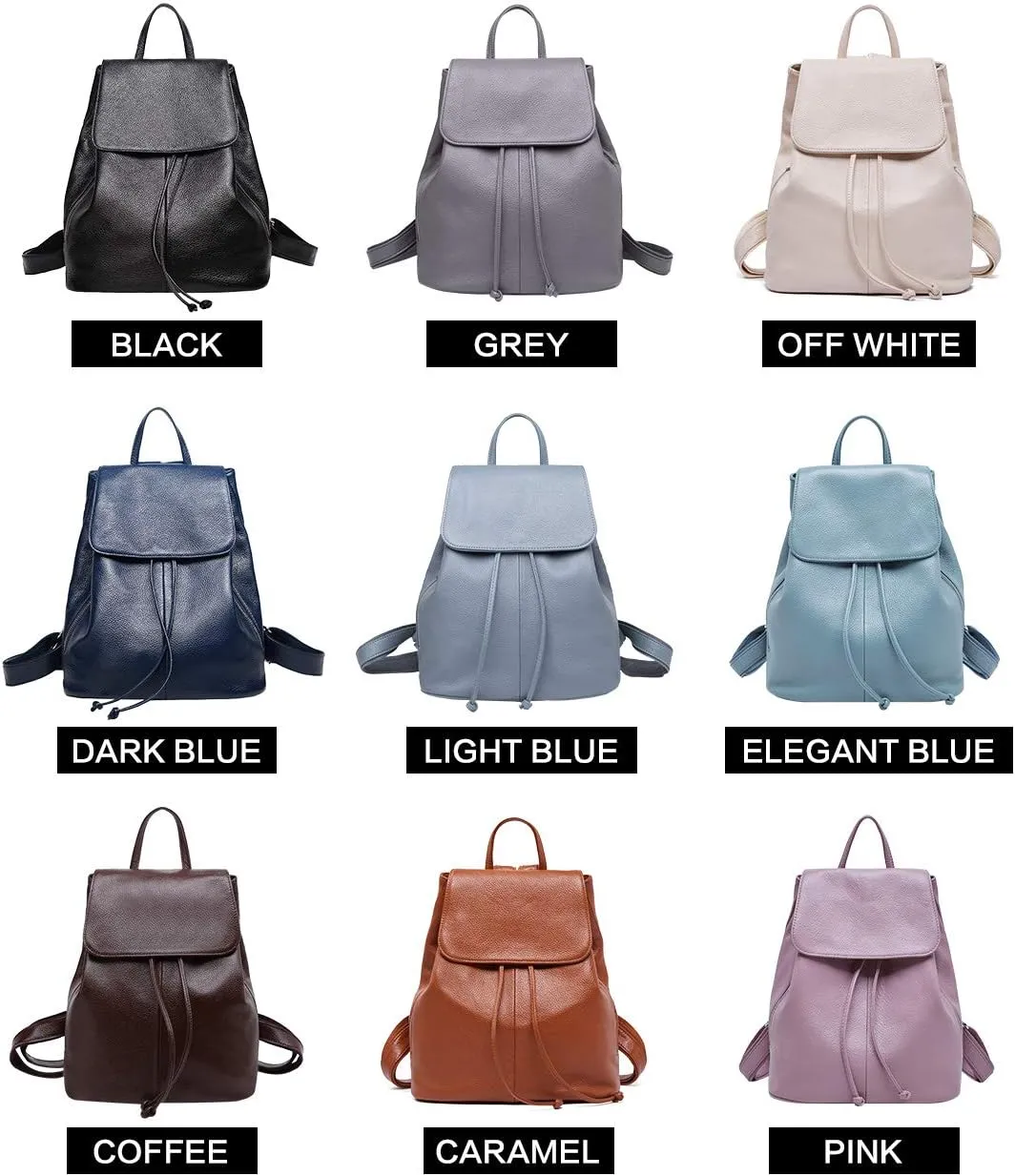 BOYATU Leather Backpack Purse for Women - Elegant Ladies Genuine Leather Travel Shoulder Bag Handbag