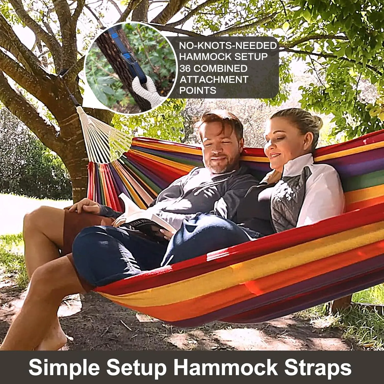 Brazilian Double Hammock with Tree Straps,Extra Large 240x160cm,2 Persons Hammock for Backyard Patio Outdoor and Indoor,450lbs Weight Capacity,Soft Woven Cotton Fabric