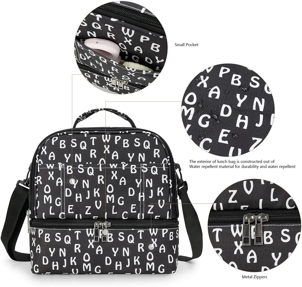 Breast Pump Bag Cooler Compartment for Breast Pump - Cooler and Moistureproof Bag Double Layer for Mother Breast Milk Pump Lunch Bag Outdoor Working (Letter)