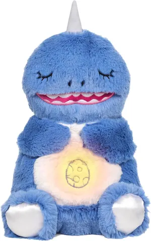 Breathing Stuffed Animal, Dinosaur Plush Toy, Breathing Dinosaur Buddy with Music Lights & Breathing Motion, Gift for Toddler Kids and Adults (Blue)