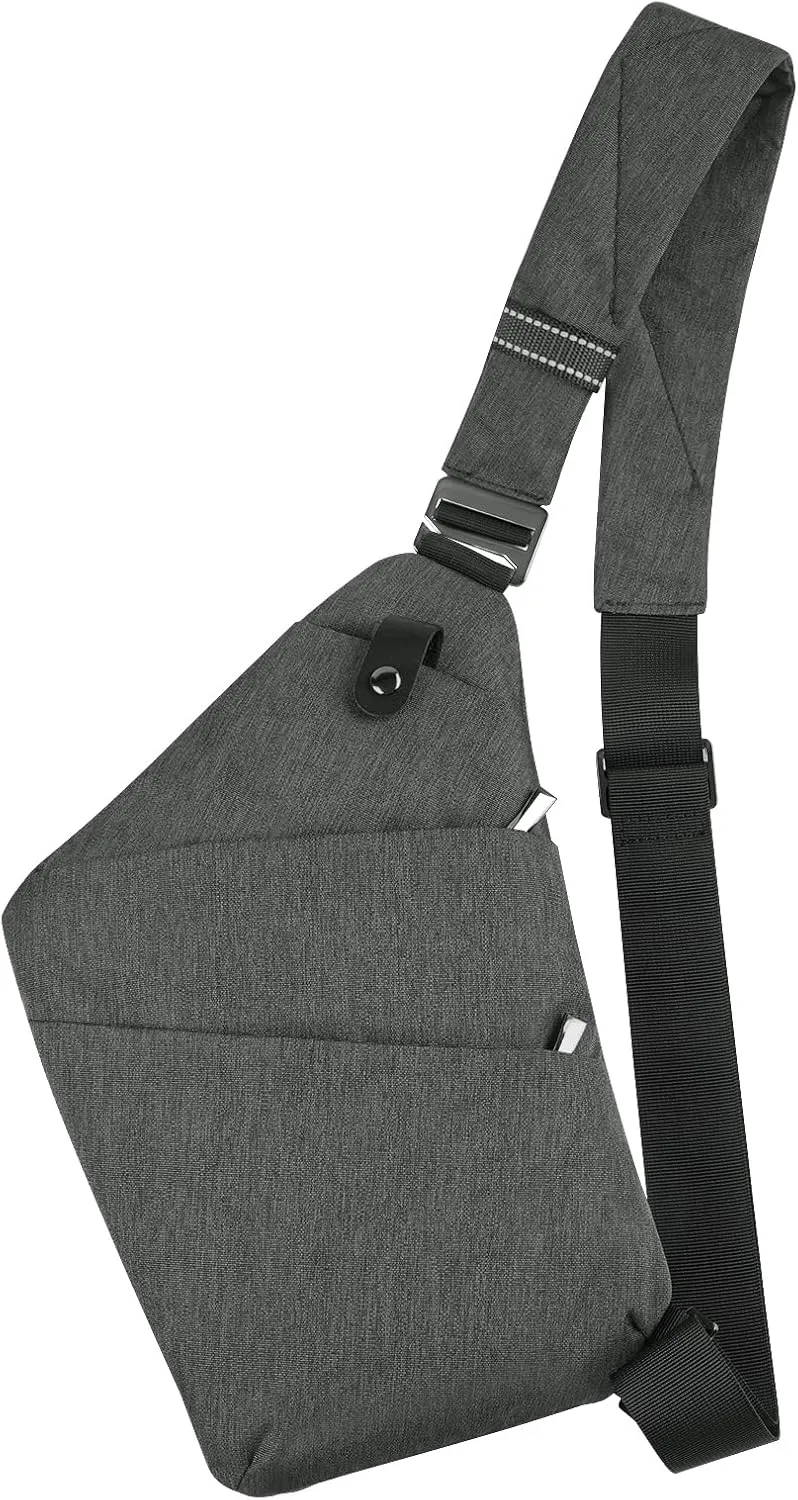 BROADREAM Anti Theft Crossbody Bag for Men Women - Slim Sling Bag Crossbody Shoulder Bag for Travel Hiking Sport Casual