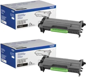 Brother Genuine TN850 2-Pack High Yield Black Toner Cartridge with Approximately 8,000 Page Yield/Cartridge