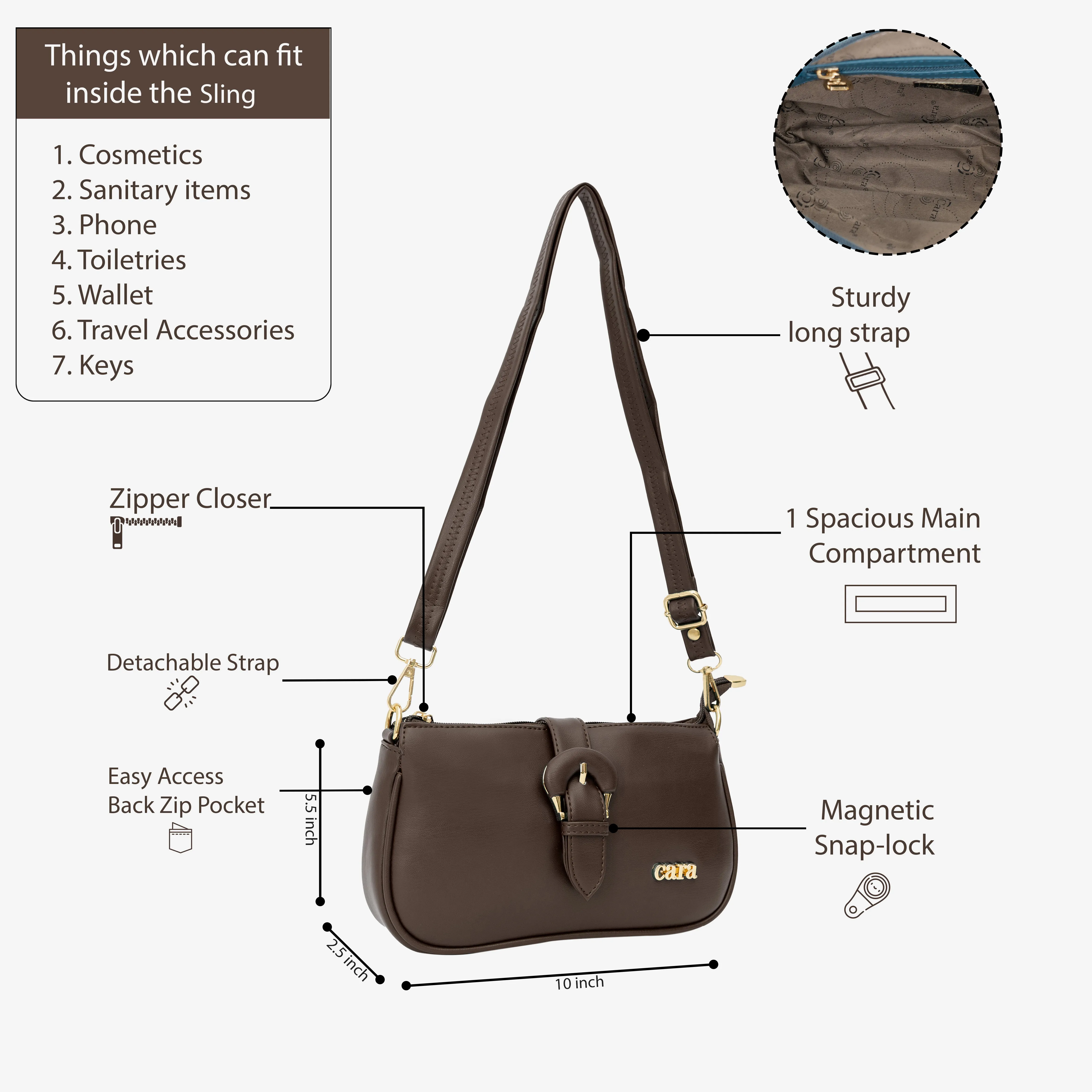 Brown Pleasant Sling | Cara