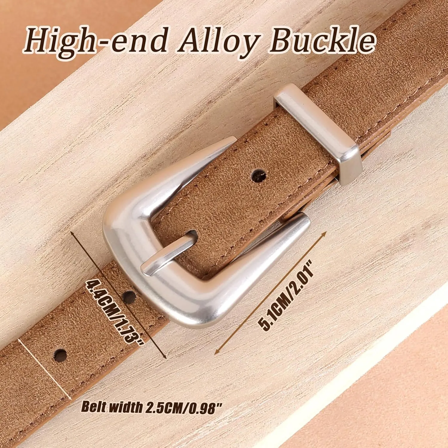 Brown Suede Belt Women with Gold Buckle, Trendy Elegant Thin Womens Belts for Jeans Pants Coat Waist Dress Belts