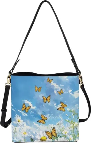 Bucket Purse with Adjustable Strap Womens Leather Tote Bag Travel Totes