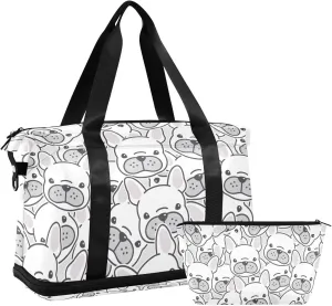 Bulldog Versatile Sports Travel Bag - Lasting Twill Tote, Removable Wheel & Rod Bagging, Multi-pocket Design, Complimentary Makeup Bag