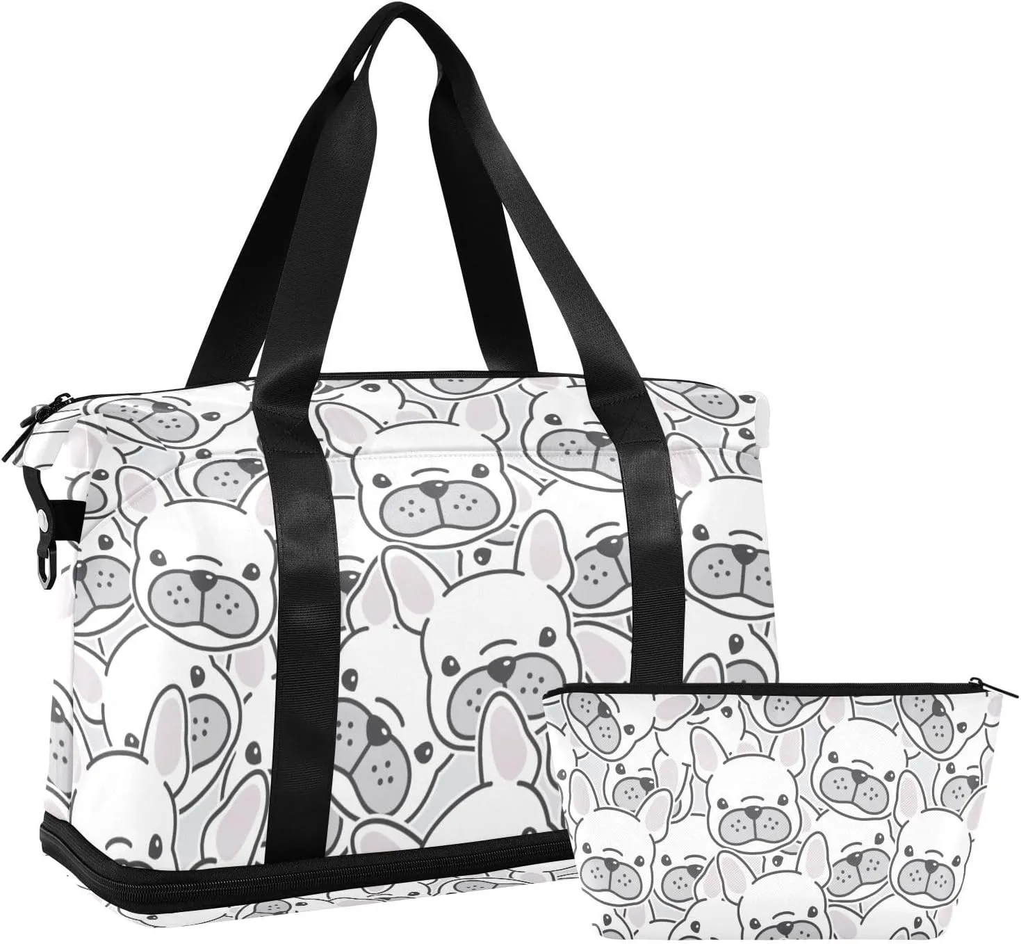 Bulldog Versatile Sports Travel Bag - Lasting Twill Tote, Removable Wheel & Rod Bagging, Multi-pocket Design, Complimentary Makeup Bag